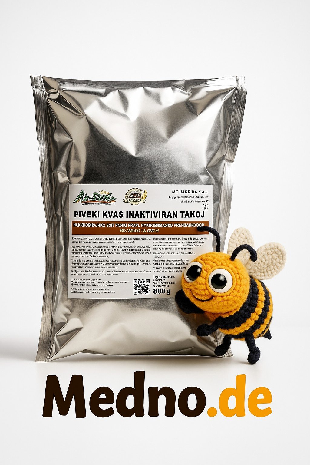 Beutel getrocknete Bierhefe als Ergänzungsfutter für Bienen, Protein- und Vitaminquelle